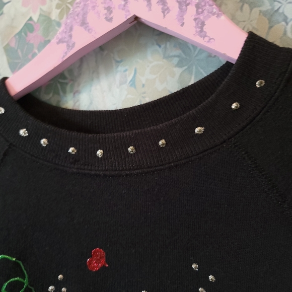 Vintage Handpainted Kitschy Valentines Sweater - Picture 3 of 7